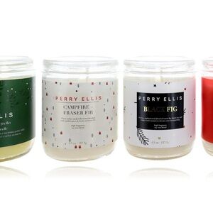 Perry Ellis Candle Collection - Green, White, Red set 4